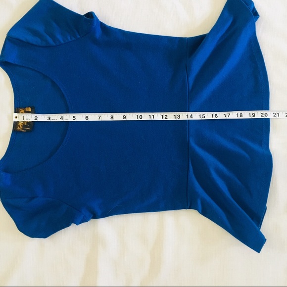 NYInvasion Peplum Medium Royal Blue Top Shirt - Picture 6 of 8